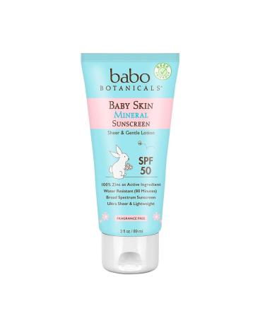 Babo Botanicals Baby Skin Mineral Sunscreen Lotion SPF 50 3 fl oz (89 ml)