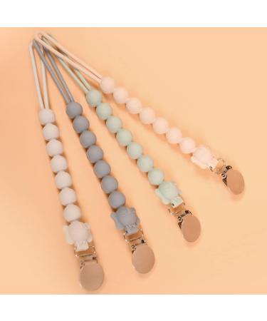 Kekafu Silicone Pacifier Clip for Baby Boys Girls - Beige Soothers Holder - Buy Online on SooperMarket.com