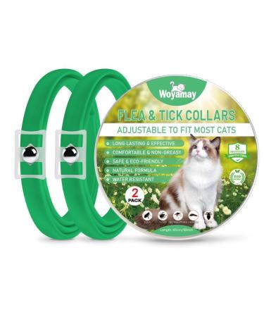 Cat Repellent Treatment Adjustable Cat Repellent Collars Natural Protection Repellent Collar for Cats Water Resistant Repellent Collar for Cats Small-Medium-Large Green 2pack