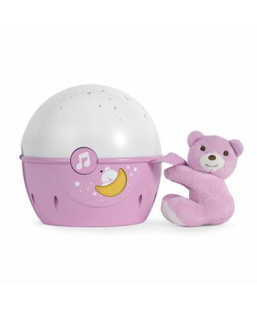 Chicco Next2Stars Baby Night Light Pink | Star Light Projector for Cots and Cribs Sound Sensor 3 Light Effects and Music