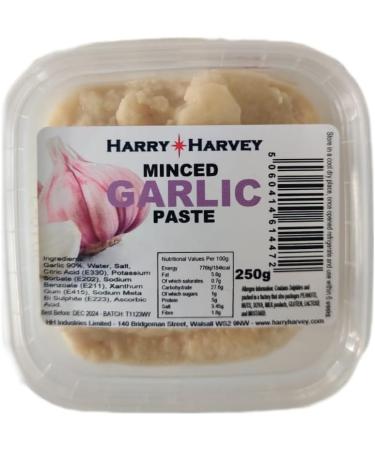 Harry Harvey Minced Garlic Paste 250g - Ready-to-Use Crushed Puree - Buy Online on SooperMarket.com
