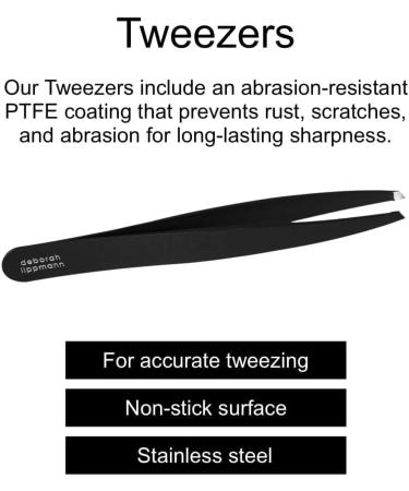 Deborah Lippmann Tweezers Slant Pointed | Precise for Plucking Eyebrows Splinters Hair Removal Shape | Easy to Use Professional Stainless Steel - Buy Online on SooperMarket.com