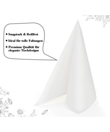 Adorfine 60 High-Quality 40x40 cm White Disposable Napkins | 100% Cellulose Decorative Tissues for Weddings Parties Birthdays & Festivals - Buy Online on SooperMarket.com