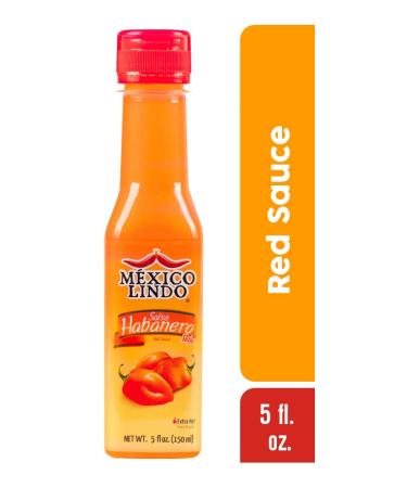 Mexico Lindo Red Habanero Hot Sauce - 78,200 Scoville - 5 Fl Oz Bottles (Pack of 2) - Buy Online on SooperMarket.com