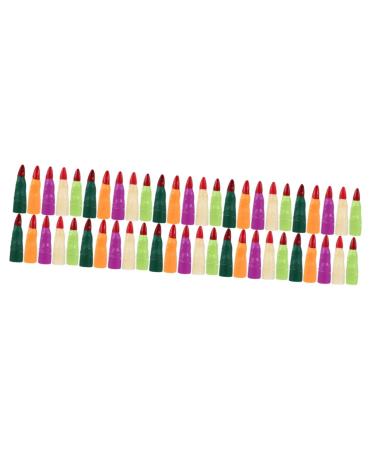 FRCOLOR 50 Pcs Fake Finger Cot Witch Fake Finger Nail Vampire Costume Nails Finger Nails for Halloween Martian Witch Fingers Halloween Party Costume Favors Fingernail Make up Plastic