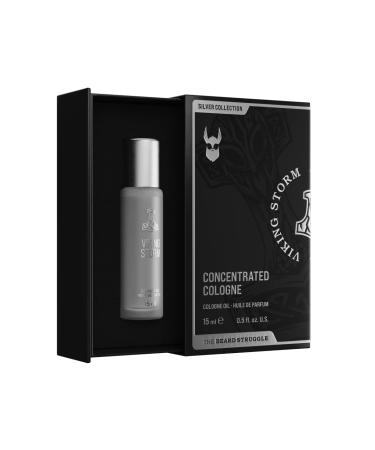Concentrated Cologne for Men by Beard Struggle - 6x More Longer Than Traditional Colognes - Silver Collection - Viking Storm - Mens Cologne 15 mL / 0.5 US. fl. oz. Glass Roller Bottle