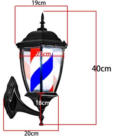 Barber Shop Pole Light Outdoor Vintage Style Red White Blue Strips Rotating Illuminating Hair Salon Hairdressing Sign Light Barber Shop Waterproof Wall Mountable Lamp - Buy Online on SooperMarket.com