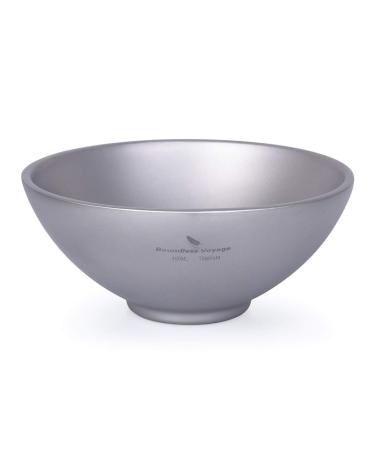 Boundless Voyage 450ml Titanium Double Wall Food Bowl for Adult Children Ultrlight Portable Bowl Outdoor Camping Tableware A-Ti1086T 450ml-Ti1086T