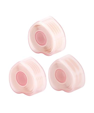 NOLITOY 3rolls Double Eyelid Sticker Pink Tools Clothes Tape Double Sided Invisible Eyelid Tapes Eye Sticker Fiber Eyelid Strip Stickers Lace Girl Protective Film Cosmetic