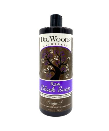 Dr. Woods Raw Black Liquid Castile Soap Body Wash and Hand Soap  32 Ounce 32 Fl Oz (Pack of 1)