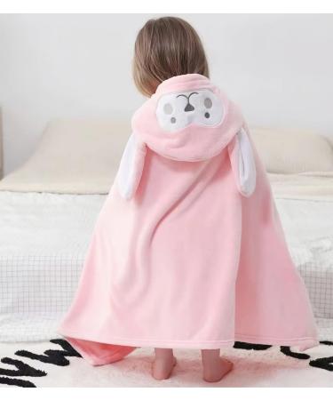 Gneliwm Baby Hooded Bath Towel Swaddle Wrap Blanket - Ultra Soft Absorbent Coral Velvet Poncho for Newborn, Infant, Toddler - Pink Rabbit - Buy Online on SooperMarket.com