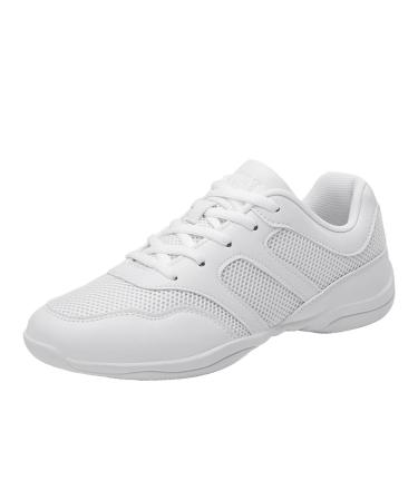 Women's cheerleading shoes girls cheerleading shoes dance shoes gymnastics jazz yoga training shoes outdoor sports shoes walking shoes white 36 EU white