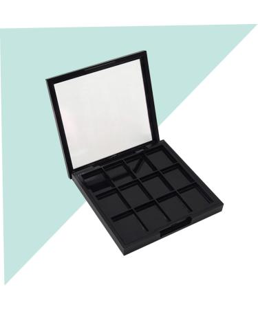 PLAFOPE 4 Pcs 12 Empty Eye Shadow Pallet Acrylic Makeup Cosmetic Pallet Empty Makeup with Mirror Black - Buy Online on SooperMarket.com