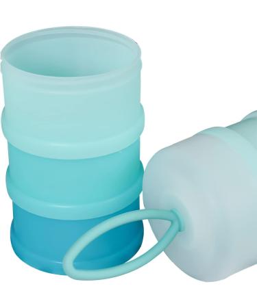 2pcs Liwein Milk Formula Dispenser - 4 Layers Portable Pot for Travel Outdoor Feeding - Blue+Pink - Buy Online on SooperMarket.com