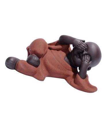 Alipis Tea Pet Chinese Decor Fairy Feng Shui Laughing Buddha Car Decoration Buddha Ornament Maitreya Buddha Figurine Desk Decor Monk Outdoor Statue Three No Purple Clay Decorations Red 13.3X6.5CM