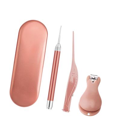 minkissy 1 Set Earbud Cleaner Nail Clippers Nail Art kit Ear Pick Spoon Nose Tweezer Nose Tweezer Nail Toe Finger Manicure Metal Nail Manicure Nail Scissors Golden 17.6x5.8cm