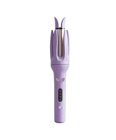 Rotating Curling Iron Automatic Hair Curler Fast Heating Automatic Curling Iron with 4 Adjustable Temps for Hair Styling Purple