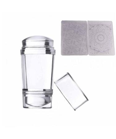 PiniceCore Clear Jelly Soft Silicone Nail Art Stamping Stamper Cap Scraper Image Plate Manicure Tools DIY Polish Kit