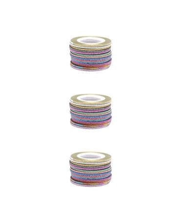 Multicolored Nail Art Striping Tape Set - 3 Set, Wide Application, Fashionable & Unique Design, Good Gifts - Random Color 2MM x 3Set - Buy Online on SooperMarket.com