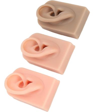 ZJchao 3Pcs Silicone Ear Model - 3 Colors Soft & Flexible Right Ear Simulation Display Props - Buy Online on SooperMarket.com