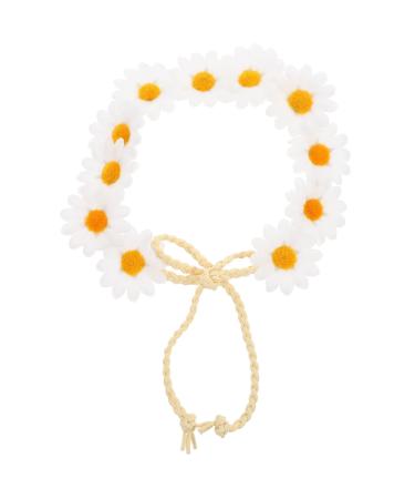 minkissy Daisy Headband Daisy Crown Hippie Hair Accessories 70s Headbands Floral Headband for Women Girls white