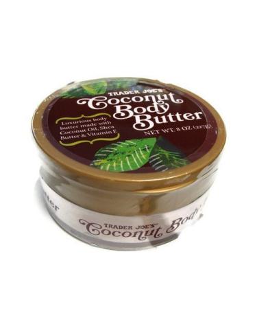 Trader Joe's Coconut Body Butter made with Coconut Oil Shea Butter & Vitamin E in 8 oz. Cruelty Free (Pack of 5)