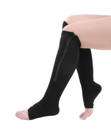 Compression Socks for Men & Women - Calf Support Varicose Veins Relief | Best for Sport Running Travel & Nurses (L/XL Black) - Buy Online on SooperMarket.com