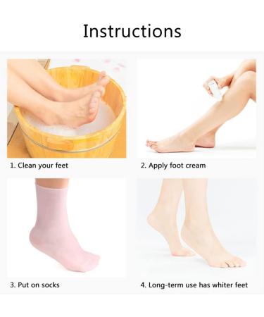 Organic Reusable Spa Socks Size S | Soft Gel Moisturizing Foot Care | Washable Silicone Masks for Smooth Feet (35-39) - Buy Online on SooperMarket.com