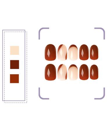 Luvadeyo 24PCS Ballerina Press on Nails | Luxury Brown Fake Nails | Long Full Cover Acrylic Nails for Women & Girls - International Shipping Available - Buy Online on SooperMarket.com