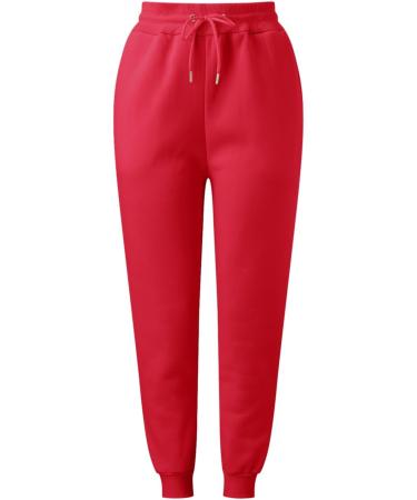 WILLBEST Women's Stretch Gym Sports Jogger Sweatpants Cargo High Waisted Trousers Causal Running Fitness Workout Tracksuit Pants Jogging Tracksuit Bottoms Lounge Wear 2999-djufh-6-red XL - Buy Online on SooperMarket.com