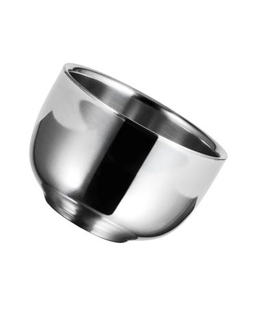 Angoily 2 STK impact bowl hairdresser rapid tool stirring bowl made of stainless steel double -layer shaving cup stainless steel container Metal stainless bowls made of metal stainless steel beard the bladder man silverx2stk 7.3x5cmx2pcs