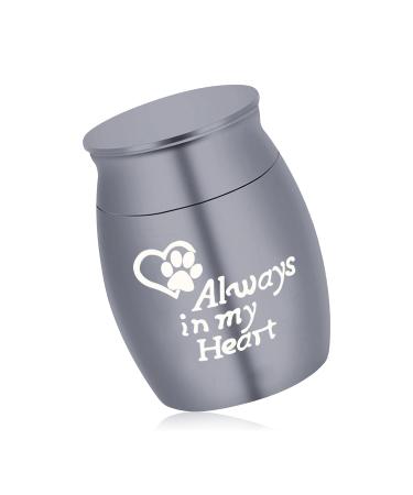 Rumyve Small Souvenir Urn Small Ashes Souvenir Unique Reference Number Commemorative Cat and Dog Stainless Steel Mini Waterproof Commemorative Cremation Container Jar(Black)