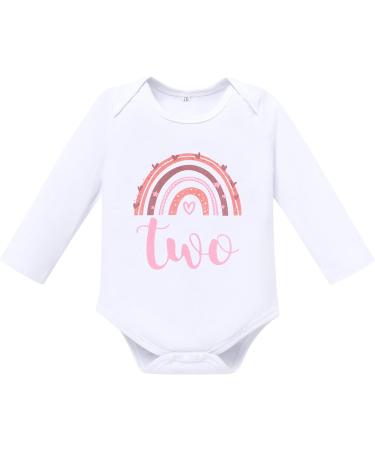 FYMNSI Boho Rainbow 2 Years First Birthday Outfit Baby Girl Cake Smash Photo Romper Tutu Set - Dusty Pink - Buy Online on SooperMarket.com