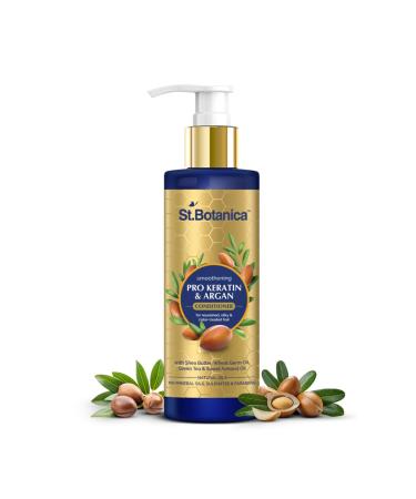 StBotanica Pro Keratin & Argan Oil Smooth Therapy Conditioner 200ml - Intensive Conditioning For Dry Damaged And Color Treated Hair No Parabens or SLS/SLES