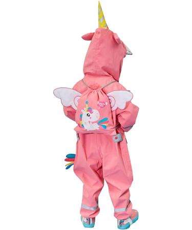 Barakara Kids Waterproof Rain Poncho - Lightweight Hiking Hooded Jacket | Safe Reflective Design - Hape Pink M - Buy Online on SooperMarket.com