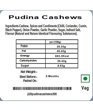 Jaiccha Ghasitaram Rakhi Gifts for Brothers Rakhi Dryfruits - Pack of 2 Pudina Barbeque Cashews Pouches Small 200 GMS with 2 Rudraksh rakhis - Buy Online on SooperMarket.com