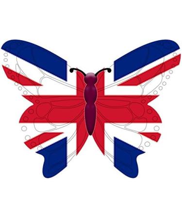 24 Edible Pre-Cut Wafer Butterfly Cake Toppers: Union Jack - Buy Online on SooperMarket.com