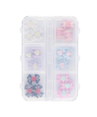 18 Pcs 3D Nail Art Bowknot Nail Charm Jewelry DIY Manicure Decoration Nail Studs Nail Art Accessories Easy To Use DIY Nail Accessories Resin Colorful