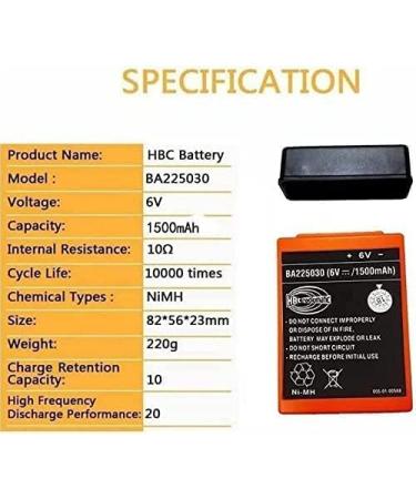 6 Pack 6V HBC Radiomatic BA225030 Ni-Mh Battery - 1500mAh for HBC Crane Remote Control Pump Truck - International Shipping Available - Buy Online on SooperMarket.com