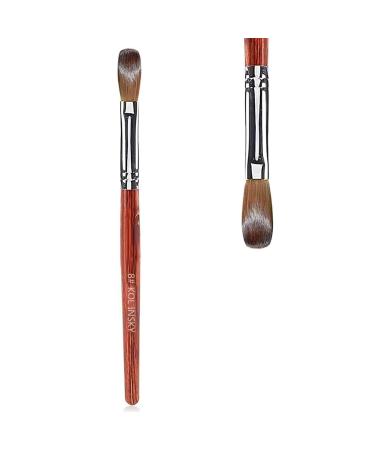 8# Sable Nail Art Brush Nail Brush with Red Wooden Handle Manicure Design Manicure tool Brown-8#