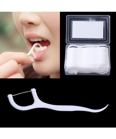 YIMART 100pcs Dental Floss Picks - Flossers for Oral Hygiene & Interdental Cleaning - Premium Toothpick & Floss Pick Set for Healthy Teeth - Buy Online on SooperMarket.com