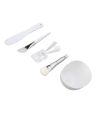 Horoper DIY Facial Masks Tool Set Silicone Brush Soft Bristle Brush Mixing Bowl Spatula Measuring Cup Set 5 in 1 Facial Masks Tool Kit for DIY Clay Bag