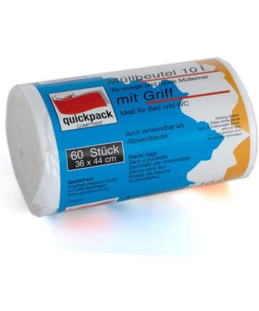 Premiumline Tearproof & Waterproof Garbage Bags - 10 Liter 3-Pack with Carry Handle - 180 Pieces for International Shipping - Buy Online on SooperMarket.com