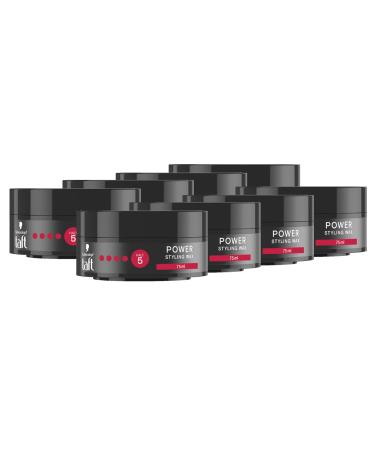 Schwarzkopf Taffel Styling Wax Power (8x 75ml) Haarwax for up to 48 hours of strength gently for hair and scalp vegan styling wax 150 ml (8 Pack)