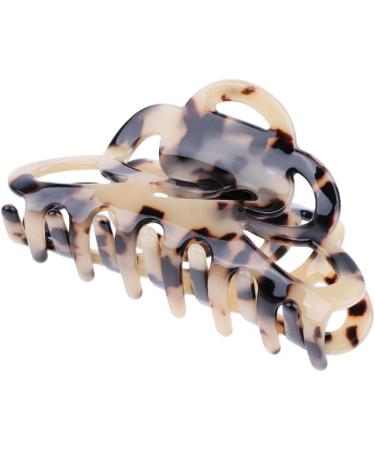 F Fityle Women's Vintage Hair Gripper Clip - Acrylic Hair Claw Stylish Leopard Design for Effortless Elegance - Buy Online on SooperMarket.com