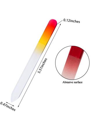 5 Pack Glass Nail Files with Case - Double Sided Crystal Fingernail Files for Gentle Nail Care - Multi-colored Manicure Set for Women and Girls - Buy Online on SooperMarket.com