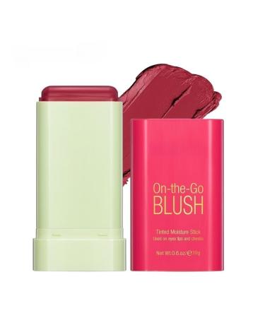 Lovelycat On-the-Go Makeup Blush Stick Tinted Moisture Stick Shadow Lips Cheek Blusher Creamy Makeup Long Lasting Natural Nude Makeup for All Skin (red)
