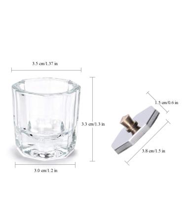 Kalolary 2 Pcs Mini Dappen Dish Set for Nail Acrylic Powder - Glass Crystal Cup with Stainless Steel Lid for Nail Art Manicure - Buy Online on SooperMarket.com
