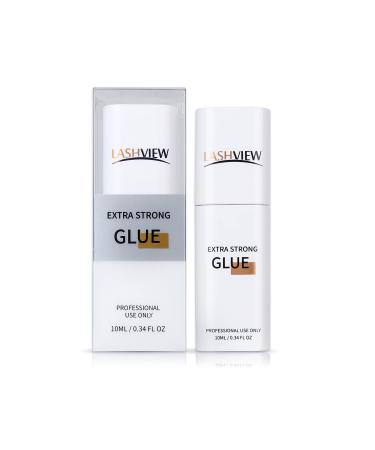 LASHVIEW Eyelash Extension Glue Lash Extension Glue Precise Drop Technology Glue Accurate 0.03ml Per Drop Maximum Bonding Power 1 Sec Dry Time Long-Lasting Time 10ml