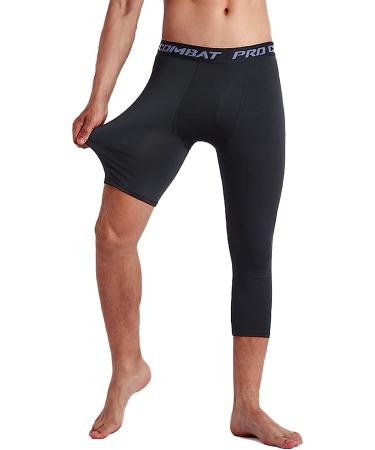 Jonscart Men's Compression Capri Tights Pants - Black, Size Large - Buy Online on SooperMarket.com